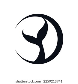killer whale orca logo vector illustration