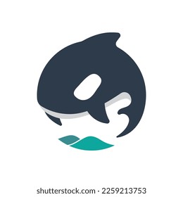 killer whale orca logo vector illustration