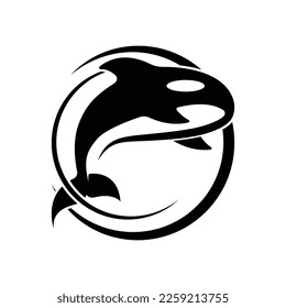 killer whale orca logo vector illustration