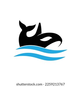 killer whale orca logo vector illustration