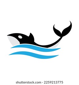 killer whale orca logo vector illustration