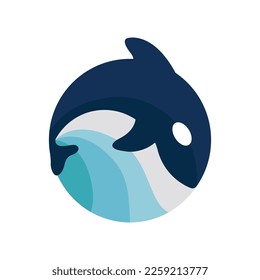 killer whale orca logo vector illustration