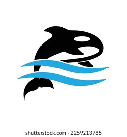 killer whale orca logo vector illustration