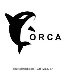 killer whale orca logo vector illustration