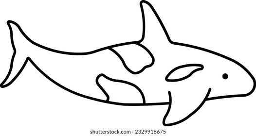 Killer Whale orca whale ocean animal Outline