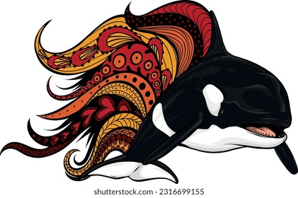 Killer Whale oder Orca Vektorgrafik-Design