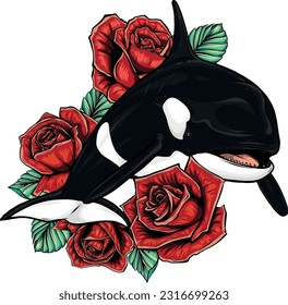 Killer Whale oder Orca Vektorgrafik-Design