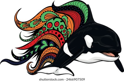 Killer Whale or Orca vector illustration design