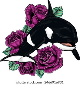 Killer Whale or Orca vector illustration design