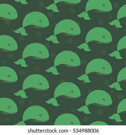 Killer Whale Orca Vector Pattern. Cute Whale vector print. Cetacean