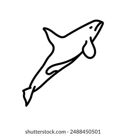 Killer Whale Outline Icon, Vector illustration