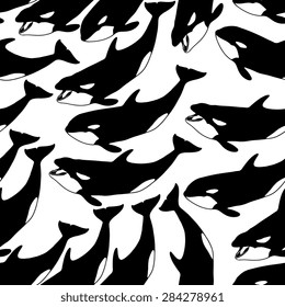 Killer whale seamless pattern