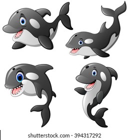 killer whale set cartoon