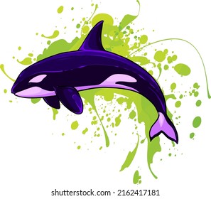 Killer Whale Spirit Orca Jumping Vector illustration