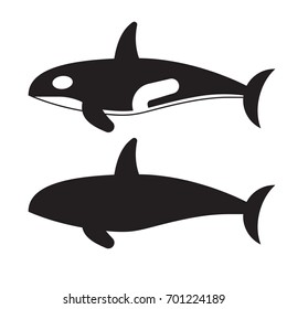 Killer whale vector icon it outline style. Orca logo or label template.