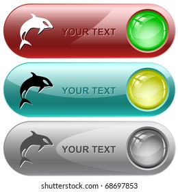 Killer whale. Vector internet buttons.