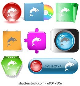 Killer whale. Vector internet buttons.