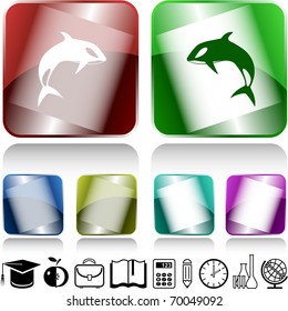 Killer whale. Vector internet buttons.