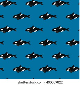 killer whales pattern on a blue background