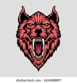 killer wolf illustration for commercial use