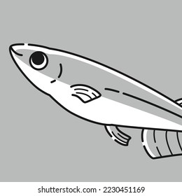 killifish icon (black and white)