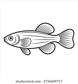 Killifish line drawing art coloring design