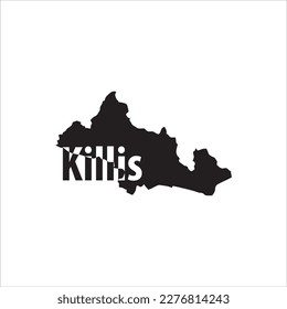 Killis map and black lettering design on white background