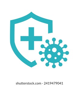 Kills 99.9% bacteria, germs and viruses . Antibacterial and antiviral defence, protection infection. Vector Illustration.	