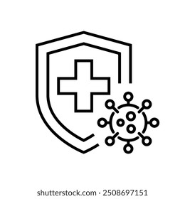 Kills 99.9% bacteria, germs and viruses icon. Antibacterial and antiviral defence, protection infection symbol. Vector Illustration.