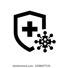 Kills 99.9% bacteria, germs and viruses icon. Antibacterial and antiviral defence, protection infection symbol. Vector Illustration.