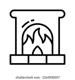 Kiln Icon. Line Art Style Design Isolated On White Background