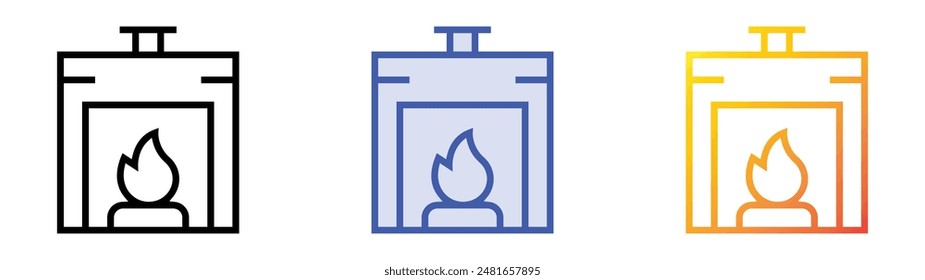 kiln icon. Linear, Blue Fill and Gradient Style Design Isolated On White Background