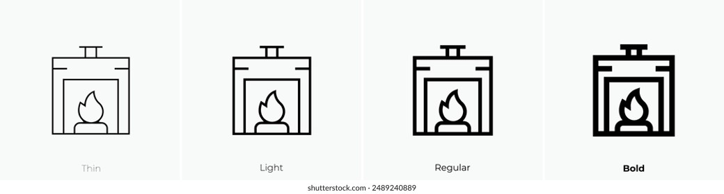 kiln icon. Thin, Light Regular And Bold style design isolated on white background