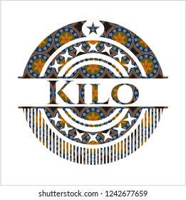 Kilo arabic emblem. Arabesque decoration.