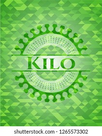 Kilo green emblem with mosaic background