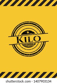 Kilo grunge warning sign emblem. Vector Illustration. Detailed.