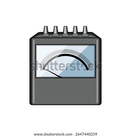 kilo watt meter cartoon. voltage current, amperage load, circuit analog kilo watt meter sign. isolated symbol vector illustration