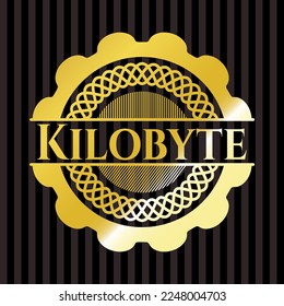 Símbolo de oro o insignia de Kilobyte. Ilustración vectorial. Detallado. 