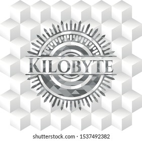 Kilobyte Grey Emblem With Cube White Background