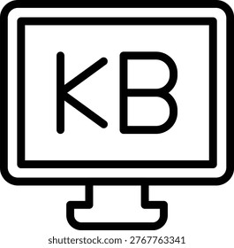 Kilobyte Line Icon and Vector
