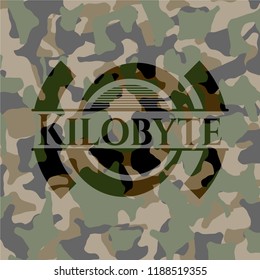 Kilobyte on camouflage texture