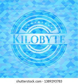 Kilobyte Realistic Sky Blue Mosaic Emblem