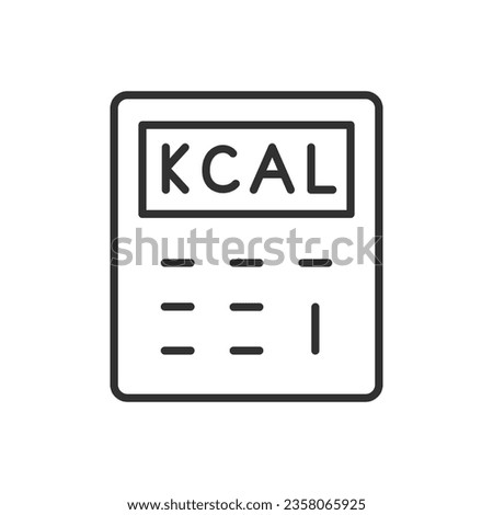 Kilocalorie calculator, linear icon. Weight loss calculator. Line with editable stroke