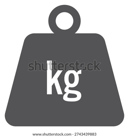 Kilogram black icon. Mass measure symbol. Kilo sign