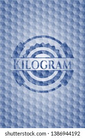 Kilogram blue hexagon badge. Vector Illustration. Detailed.