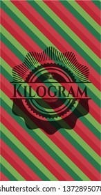Kilogram christmas emblem background.