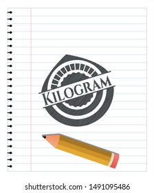 Kilogram drawn in pencil. Vector Illustration. Detailed.