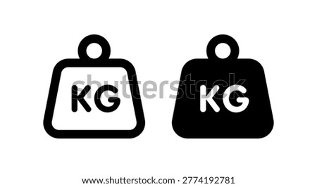 Kilogram heavy weight icons in flat and outline style. Vector illustration