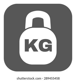 The kilogram icon. Kg and weight symbol. Flat Vector illustration. Button