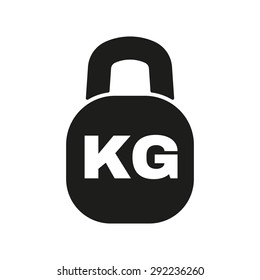 The kilogram icon. Kg and weight symbol. Flat Vector illustration